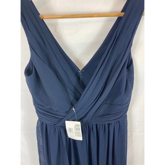 NWT DESSY COLLECTION #2894 LUX V-NECK CHIFFON MIDNIGHT GOWN size 8 - Picture 4 of 6